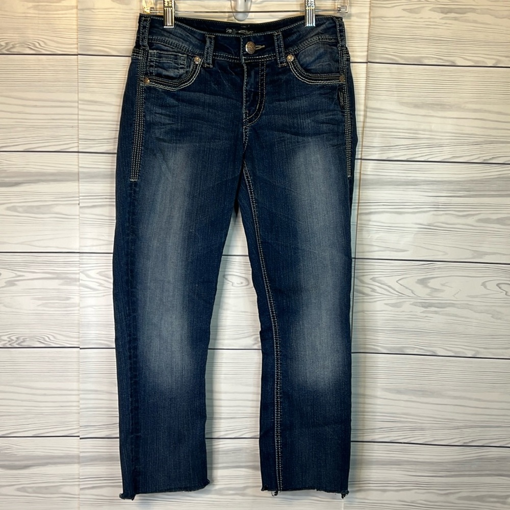 Size 27/23  Silver Suki/slim capri jeans